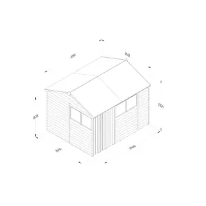 4LIFE Reverse Apex Shed 10x8 - Double Door - 4 Windows