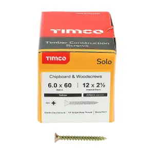 TIMCO Solo Countersunk Gold Woodscrews - 6.0 x 60 (200pcs)