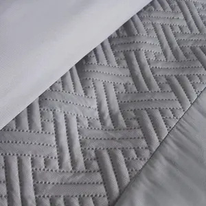 Filled Pinsonic Geo Panel Duvet Cover Bedding Set, Silver - King