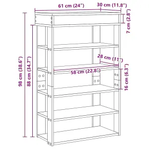 Berkfield Shoe Rack Artisan Oak 60x30x98 cm Engineered Wood