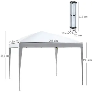 Outsunny 3 x 3m Garden Pop Up Gazebo Marquee Party Tent Wedding Canopy White