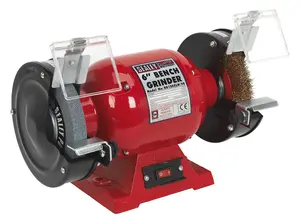 Sealey Bench Grinder 150mm With Wire Wheel 370W/230V 3-Pin Plug BG150XLW/98