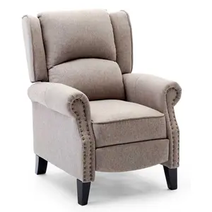 Charlotte Modern Fabric Pushback Recliner Armchair Sofa Accent Chair Reclining (Pumice)