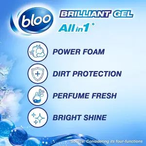 Bloo Brilliant Gel All in 1 Toilet Rim Block Cleaner Arctic Ocean 42g - Pack of 12