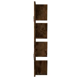 Alpen Home Wall Bookshelf 4-Tier Smoked Oak 33X16x90 Cm Smoked Oak