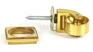 2x BRASS CASTOR & SQUARE32mm SCREW IN CASTOR  FURNITURE BEDS SOFAS CHAIRS STOOLS