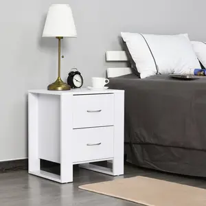 Hopkint 2 Drawer Bedside Table White