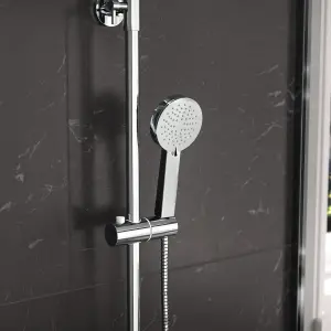 Nes Home Modern Round Exposed Thermostatic Mixer Shower Set With Shower Head and Handheld