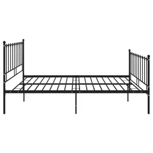 Berkfield Bed Frame Black Metal 200x200 cm