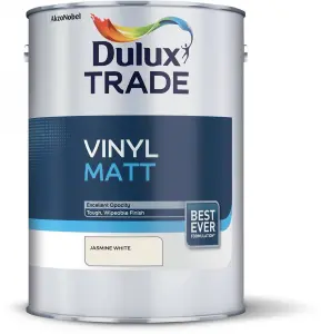 Dulux Trade Jasmine white Vinyl matt Emulsion paint, 5L