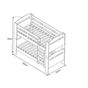 Bertel Single (3') 2 Drawer Standard Bunk Bed