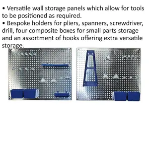 34-Piece Adjustable Garage Wall Storage Pegboard Set with Tool Hooks