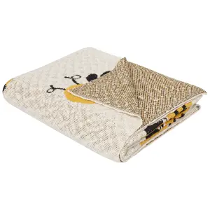 Blanket DRAGAN Cotton 130 x 170 cm Light Beige