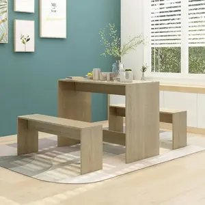 Goldfinch Dining Set Engineered Wood Sonoma Oak / 75cm H x 102cm L x 50cm W