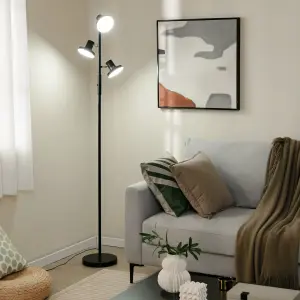 Costway 3-Light Modern Floor Lamp Freestanding Tree Lamp w/ 3 Angle Adjustable LED Light