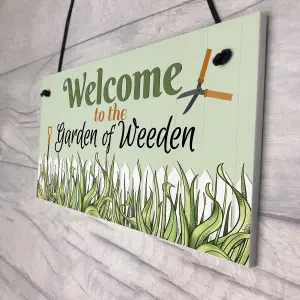 Red Ocean Garden Of Weeden Funny Novelty Garden Shed Hanging Sign Home Decor Plaque Friendship Gifts