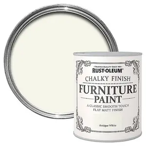 Rust-Oleum Antique white Chalky effect Matt Furniture paint, 750ml