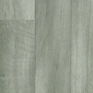 Grey Anti-Slip Wood Effect Vinyl Sheet For DiningRoom LivingRoom Conservatory And Kitchen Use-4m X 4m (16m²)