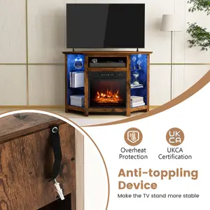 Costway Fireplace TV Stand for TVs up to 50 Inches Electric Fireplace Insert LED Lights