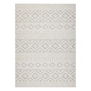 Carpet JERSEY 19234 grey - Rhombuses, structural, loop BOHO  60x100 cm