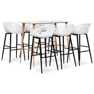 Berkfield 7 Piece Bar Set White