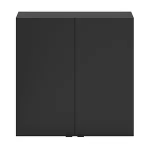 GoodHome Imandra Matt Black Double Wall cabinet (W)600mm (H)600mm