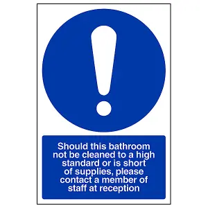 Bathroom Not To A High Standard Sign - Adhesive Vinyl - 150x200mm (x3)