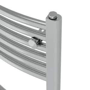 Rinse Bathrooms Electric Heated Towel Rail Curved Chrome Bathroom Towel Radiator 1800x600mm - 800W