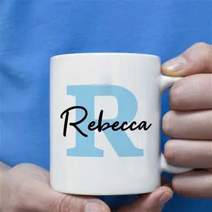 Personalised Mug - Any Name And Initial Choose Colour