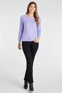 Bonmarche Lilac Sparkly Jumper, Size: 10