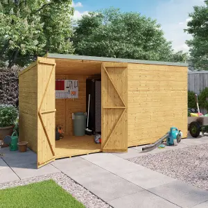 BillyOh Master Tongue and Groove Pent Wooden Shed - Pressure Treated - 12x6 - Windowless