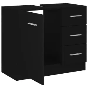 Berkfield Sink Cabinet Black 63x30x54 cm Engineered Wood