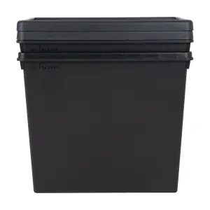 2 x Wham Bam 92L Stackable Recycled Plastic Storage Box & Lid Black