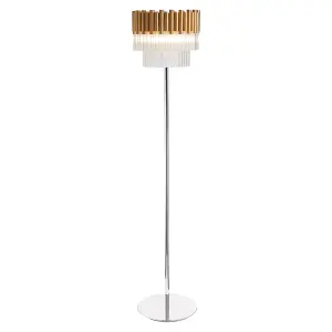 Luminosa Contemporary Glass Floor Lamp Gold, Crystal