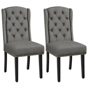 Upholstered Dining Chair (Set of 2) Light Grey