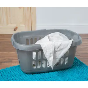 2X Large Plastic Silver Hipster Laundry Baskets For Laundry Rooms