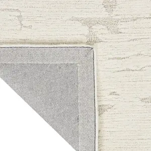 Ivory Abstract Rug Handmade Luxurious Modern Wool Rug for Living Room and Bedroom-259cm X 351cm