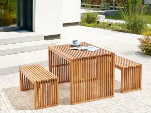 Garden Table Wood Light Wood SULZANO