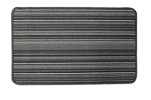 Grey Stripe Door mat, 75cm x 44cm