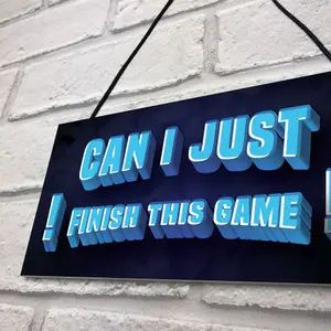 Neon Effect Blue Gaming Sign Funny GAMER GIFT Bedroom Man Cave Sign Son Gift