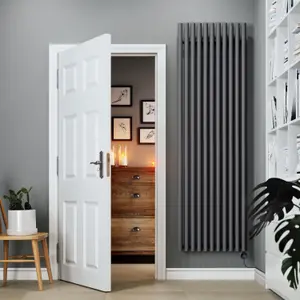 Terma 230V 1.5kW Modern Grey Smart Vertical Oil-filled radiator