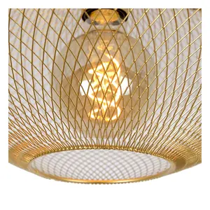 Lucide Mesh Modern Flush Ceiling Light 45cm - 1xE27 - Matt Gold, Brass