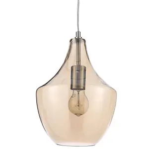 Inlight Honor Pendant Glass & metal champagne Antique brass effect Ceiling light