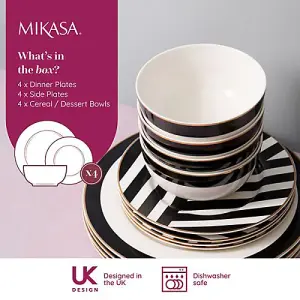 Mikasa Luxe Deco 12 Piece Dinner Set