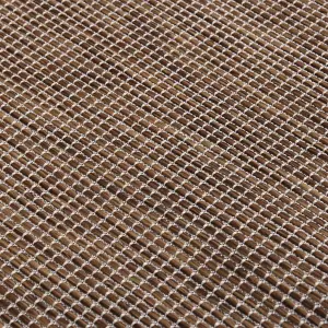 Outdoor Flatweave Rug 80x250 cm Brown