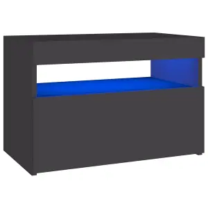 Berkfield TV Cabinets with LED Lights 2 pcs Grey 60x35x40 cm