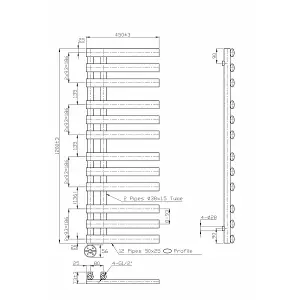 Right Radiators Prefilled Thermostatic Electric Heated Towel Rail Oval Column Rads Ladder Warmer - 1200x450mm Chrome