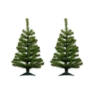 60cm Artificial Pine Christmas Tree (Set of 2) Green