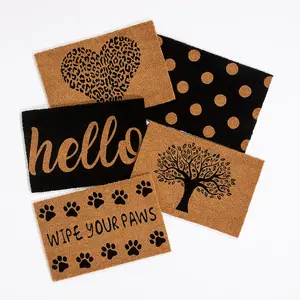 Astley Printed PVC Backed Coir 40x60cm Printed Hello Doormat