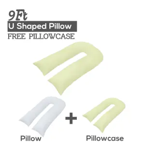 9FT U Pillow with FREE Pillowcase Maternity Pregnancy Support U Shaped Pillow